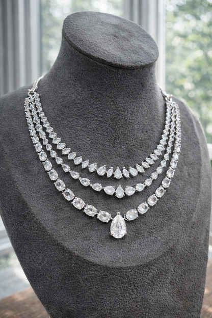 Zircon & American Diamond Necklace Set