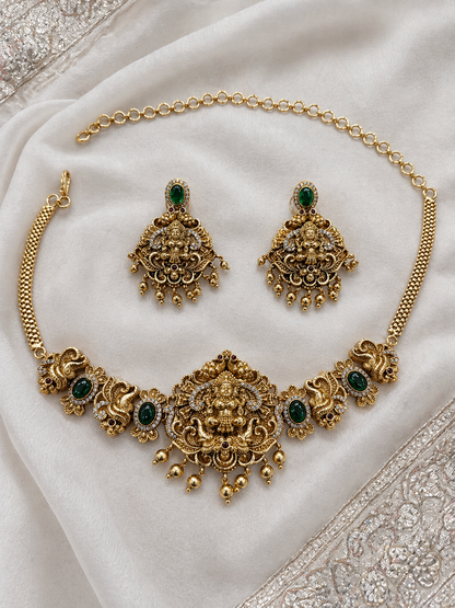 Antique Lakshmi Motif Choker Set-G352600
