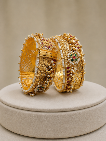 Pachhi Kundan Jadau Bangles(Set of 2)-G7511800