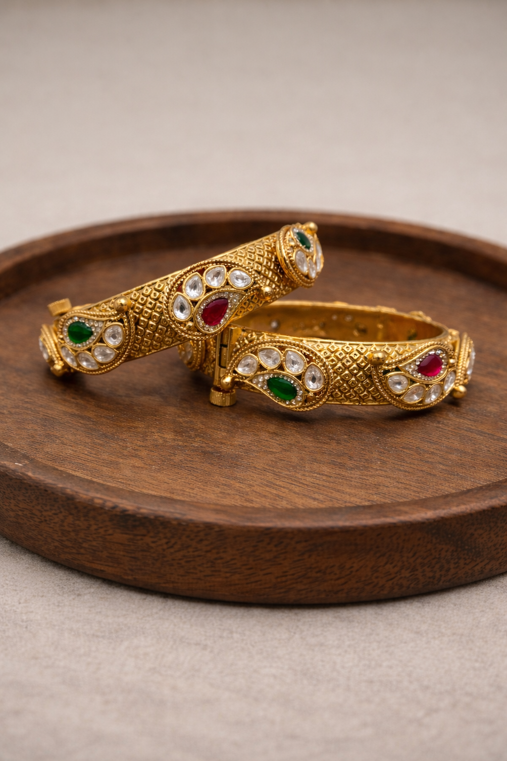 Antique Gold-Plated Bangles(Set of 2)