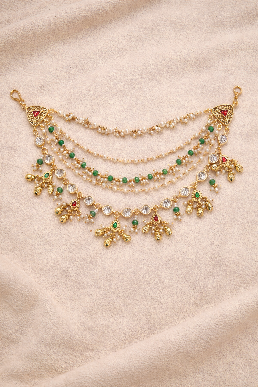 Multi Layer Jadau Heritage Ear chain