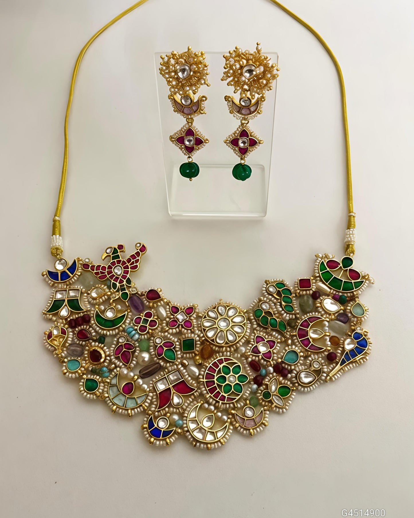 Multi-Color Bird & Crescent Motif Statement Set-G3513800