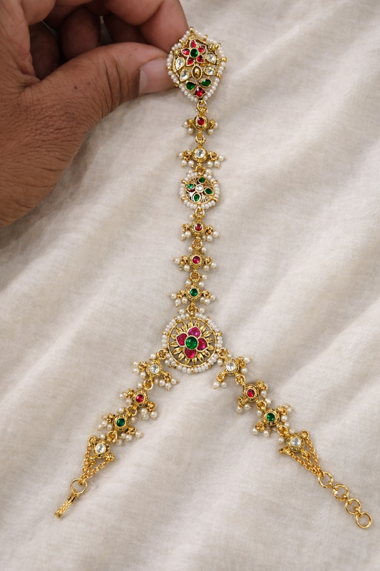 Heritage Kundan & Pearl Hand Harness (Hathphool)