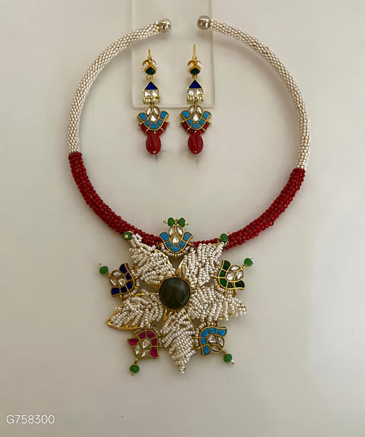 Pachi Kundan Haasli Necklace Set -G358100