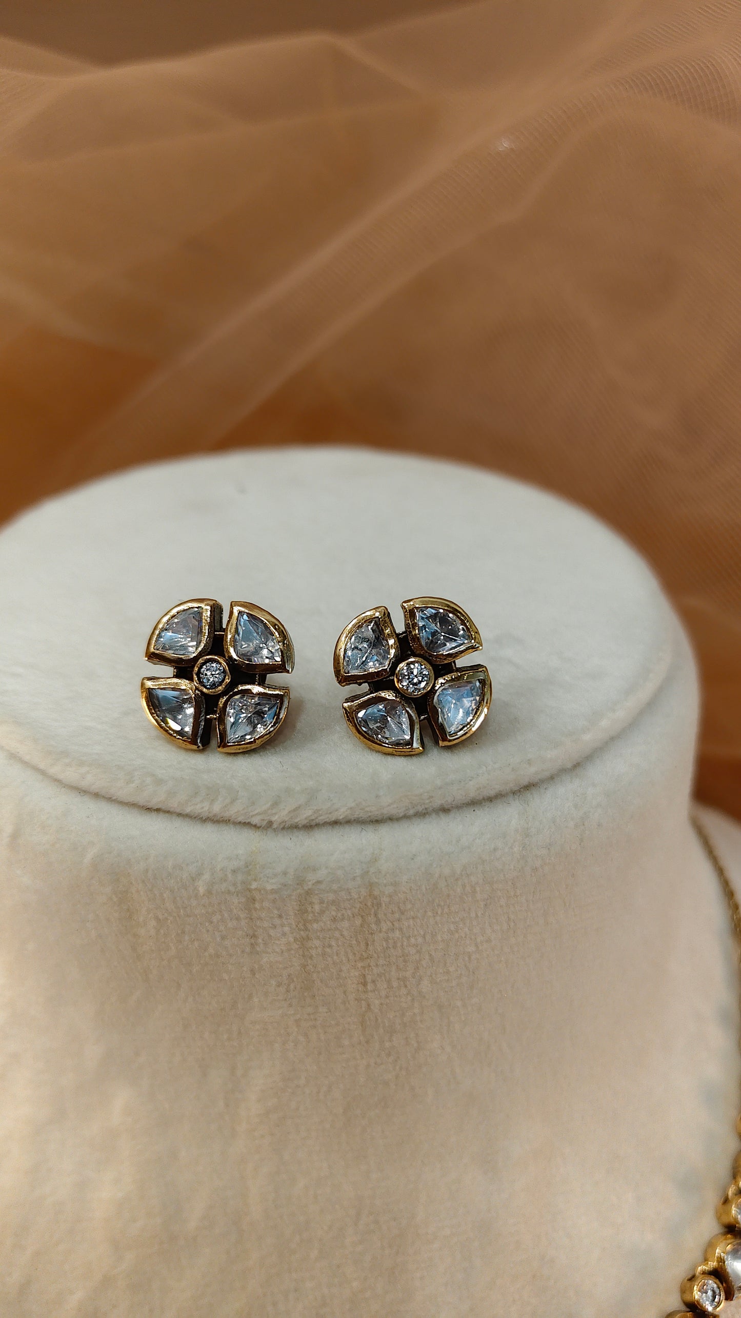 Moissanite Gold-Tone Necklace Set-G422400