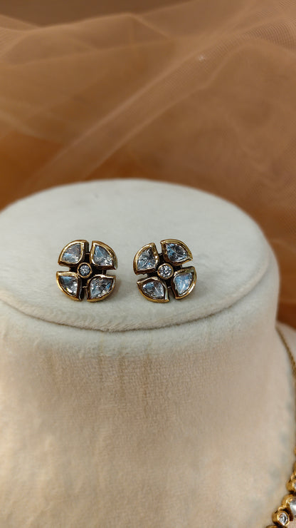 Moissanite Gold-Tone Necklace Set-G422400
