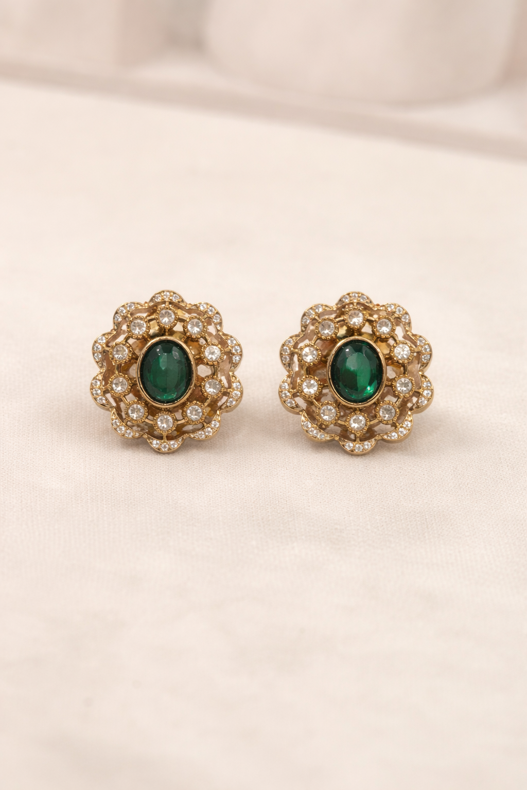 Regal Emerald & Ruby Polki Choker Necklace Set