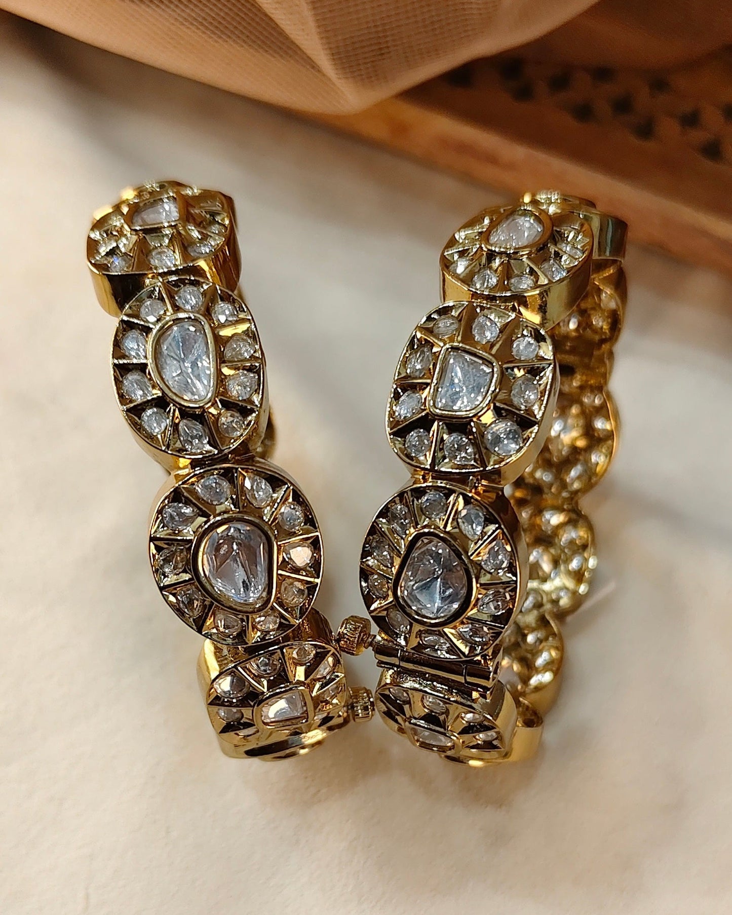 Polki Kundan Bangle Set(Set of 2)-G757100