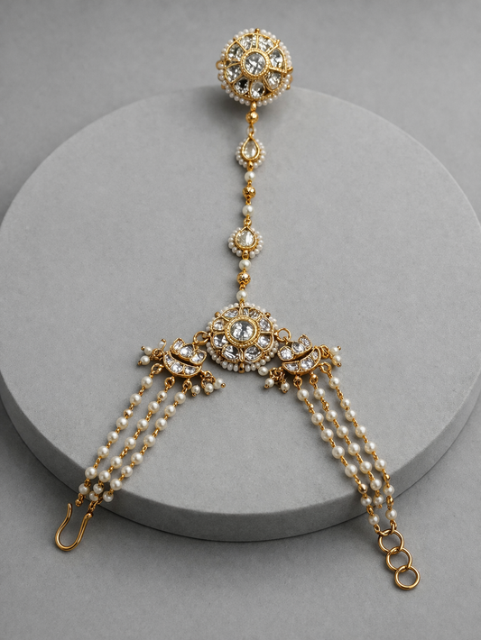 Pearl & Kundan Gold-Tone Hath Pocha-G351500