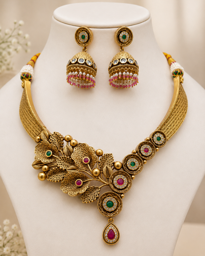 Rajwadi Heritage Necklace Set-G115800