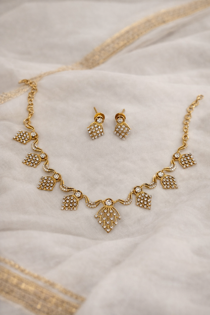 Victorian leaf Shape Necklace Set