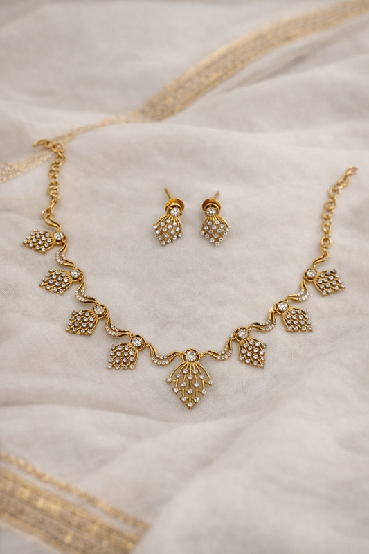 Victorian leaf Shape Necklace Set