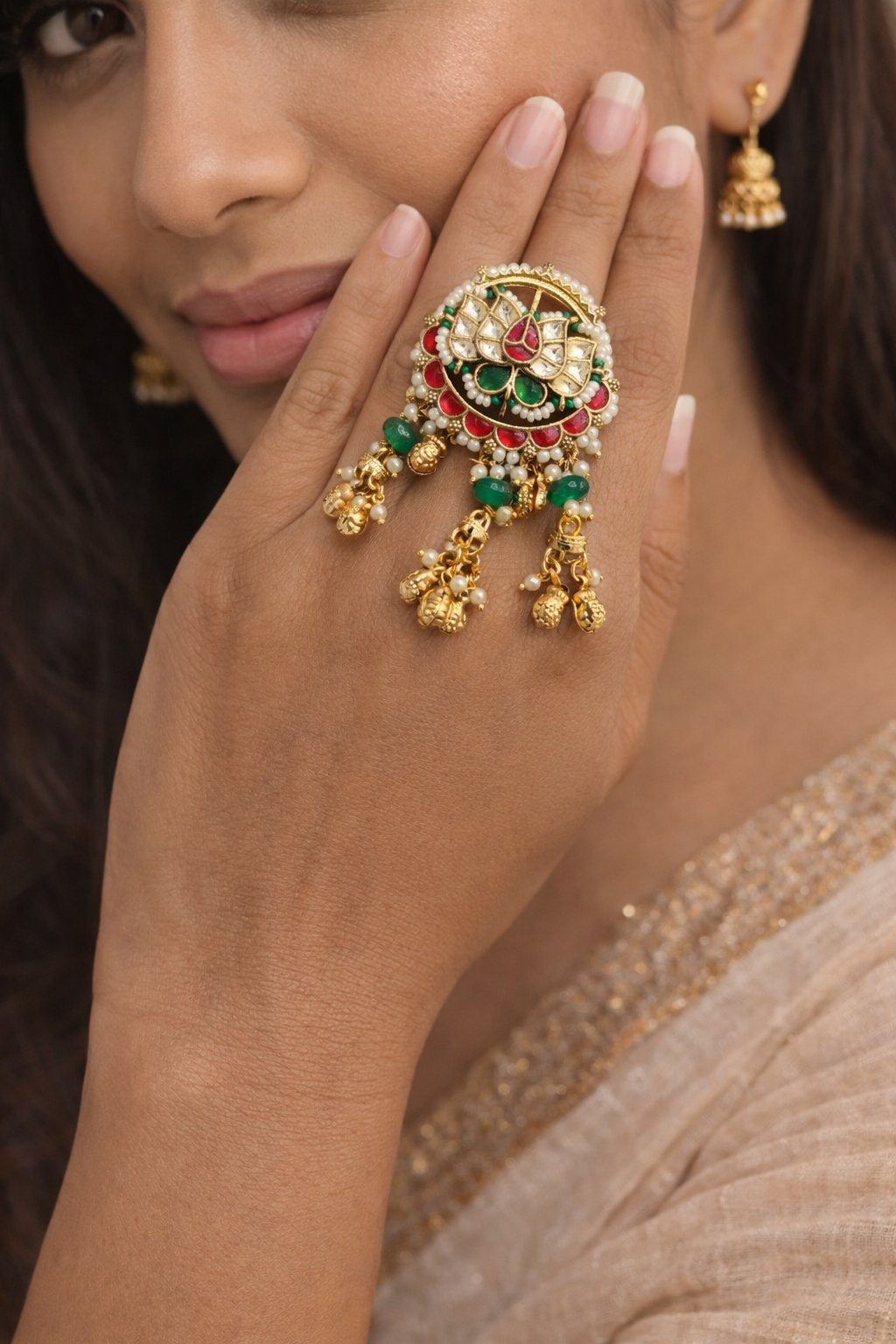 Jadau Lotus Statement Ring