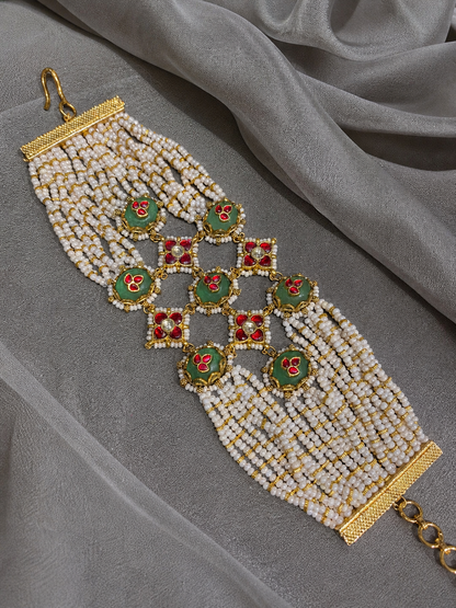 Kundan Pearl String Ponchi Bracelet-G795800