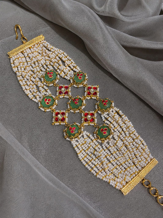 Kundan Pearl String Ponchi Bracelet-G795800
