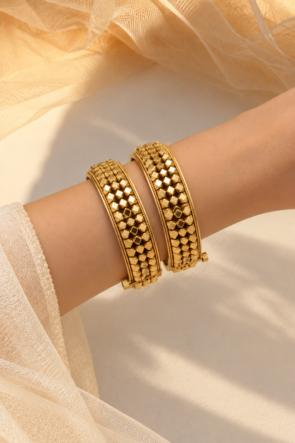 Gold plated Chandan Bangles(Set of 2)-