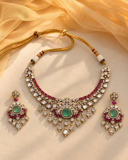 Moissanite Chokers Necklace Set-NK2297