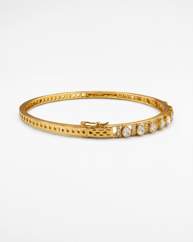 Gold-Toned Marquise Moissanite Kada-G351000
