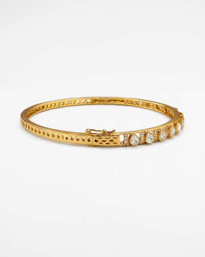 Gold-Toned Marquise Moissanite Kada-G351000