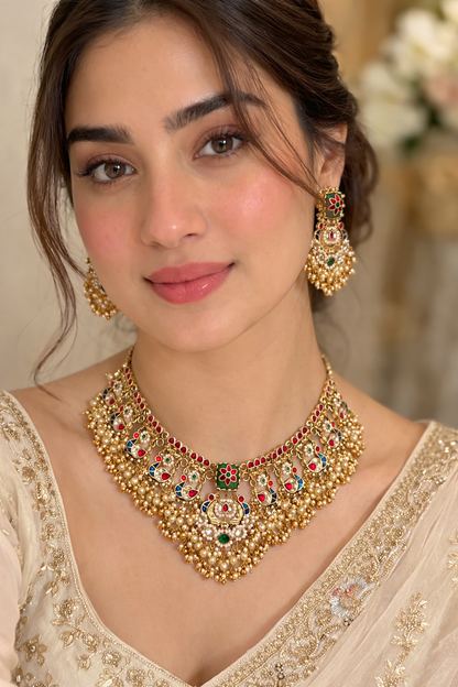 Heritage Kundan & Pearl Drop Necklace Set