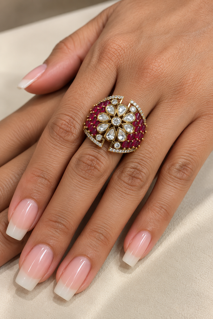 Emrald Moissanite Ring-02138