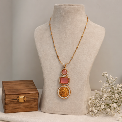 Pink Victorian Sabyasachi Pendent set-G751700