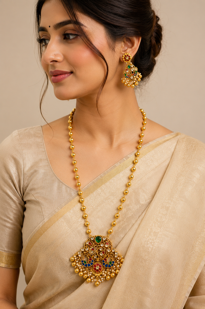 Jadau Long Necklace Set-G456800