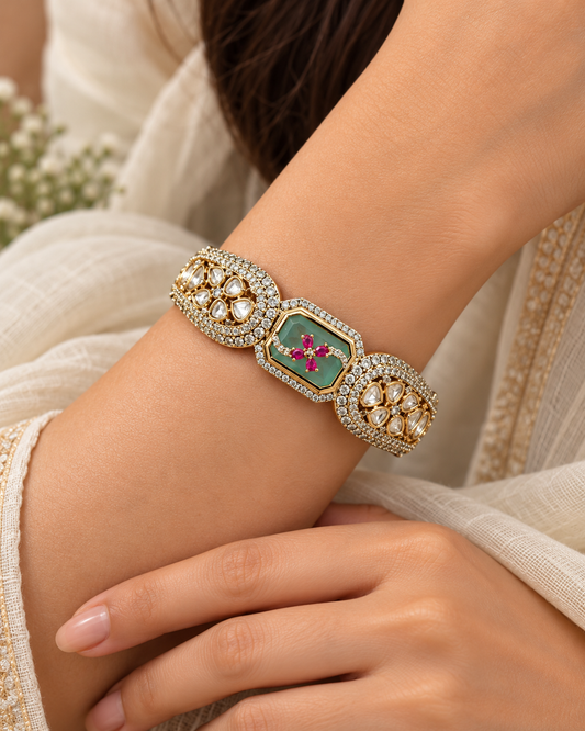 Moissanite Openable Kada Bangles Cuff
-KD2326
