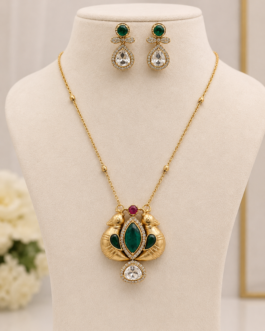 Victorian Polki Pendant Set-G451600