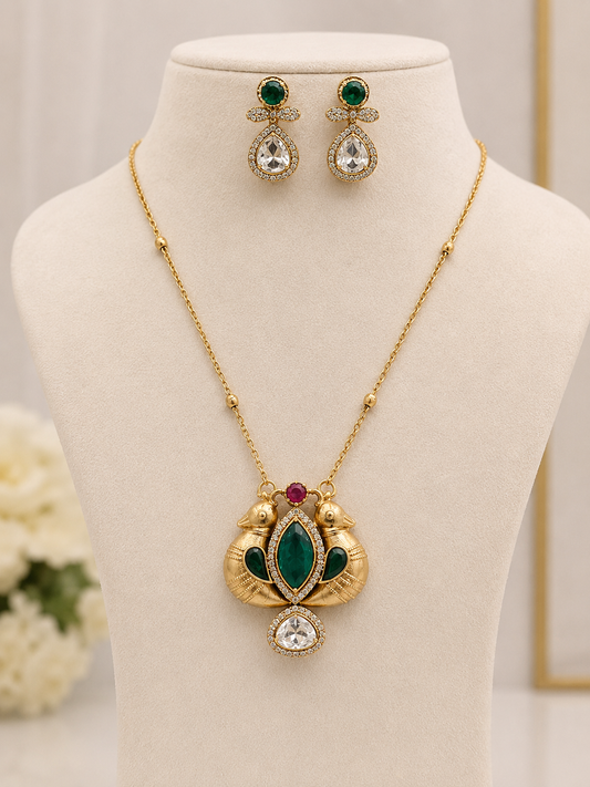 Victorian Polki Pendant Set-G451600