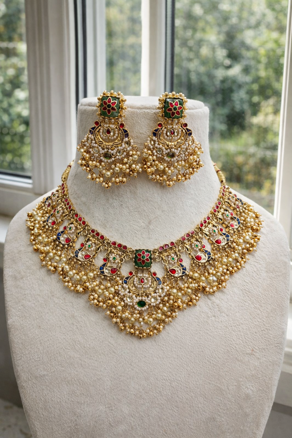 Heritage Kundan & Pearl Drop Necklace Set