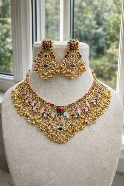 Heritage Kundan & Pearl Drop Necklace Set