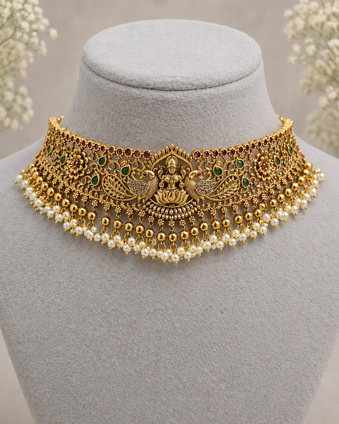 Antique Lakshmi Temple Choker Set-G352700