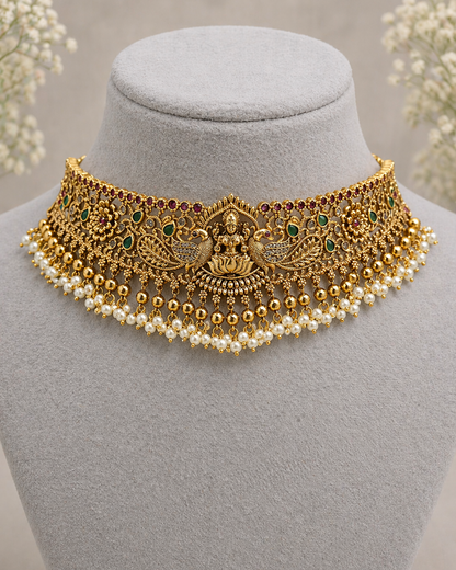Antique Lakshmi Temple Choker Set-G352700