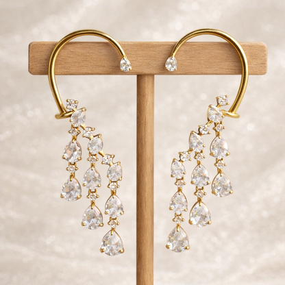 American Diamond (AD) Semi Ear Cuff Danglers-G45800