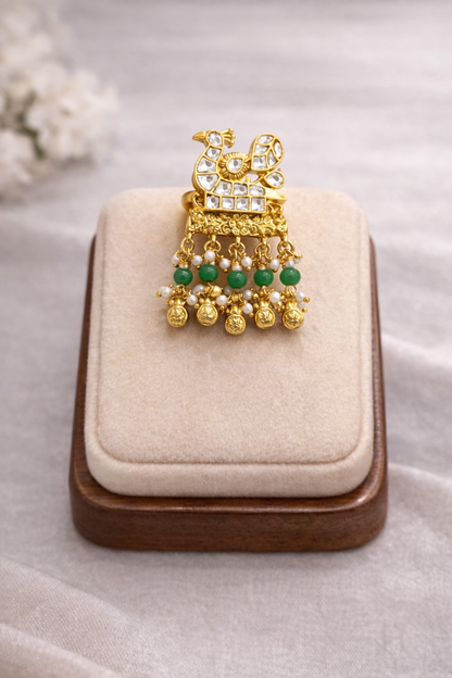 Peacock Ghungroo Statement Ring
