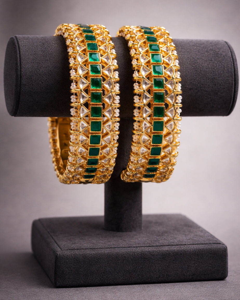 Jadav Kundan Heritage Bangles(Set of 2)-G355100