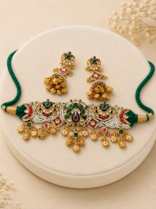 handcrafted Kundan choker set -G3511800