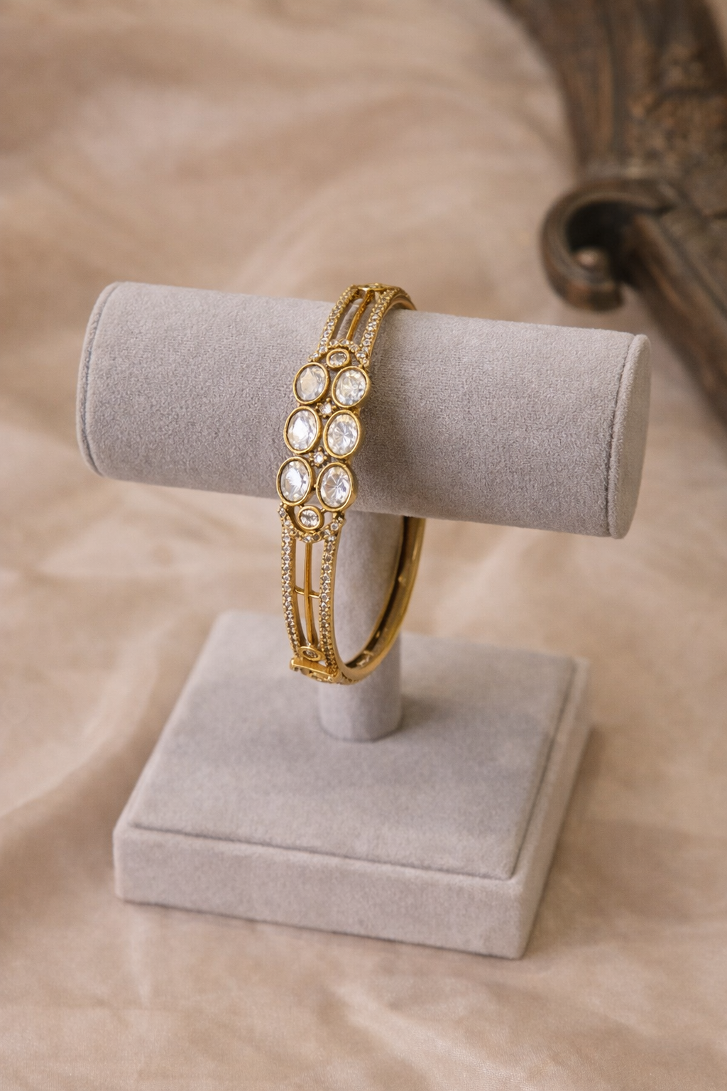 Gold-Toned Moissanite Kada