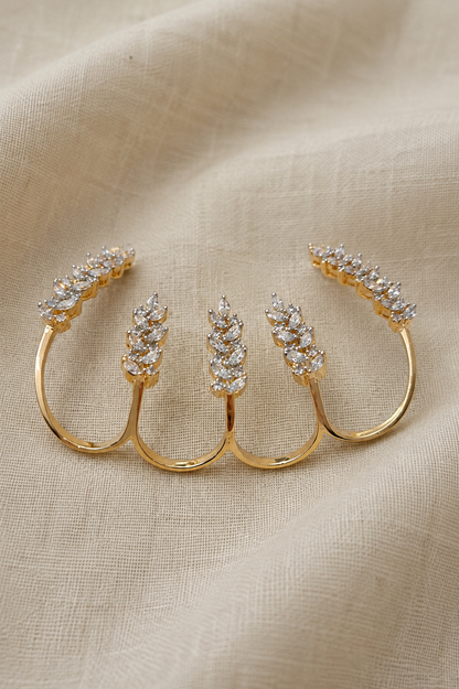 Marquise Leaf Cuff & Multi-Finger Ring-G151400