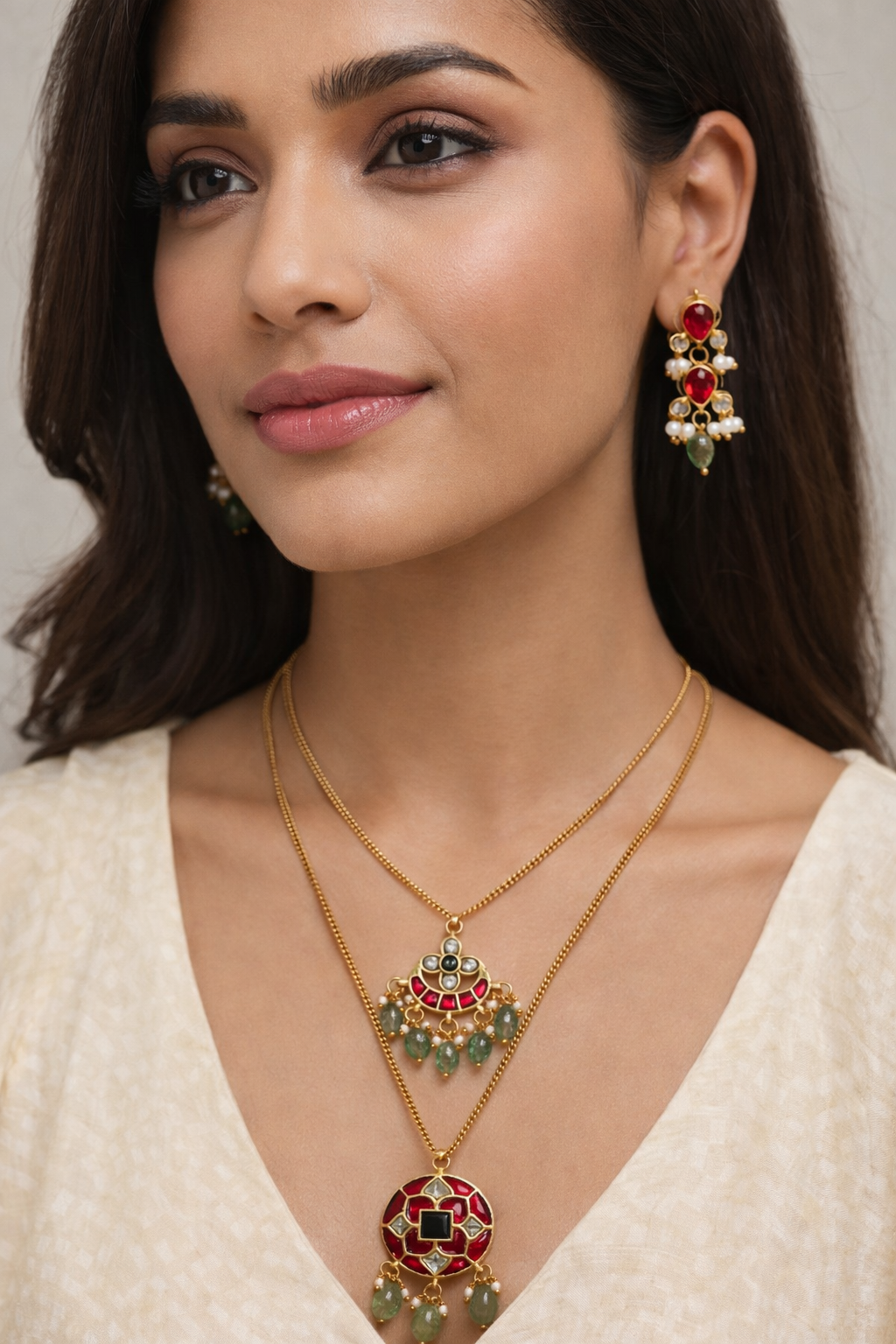 Jadau Kundan Layered Invisible Set