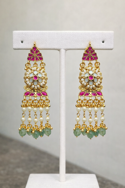 Pachi Kundan Jadav Choker Necklace Set