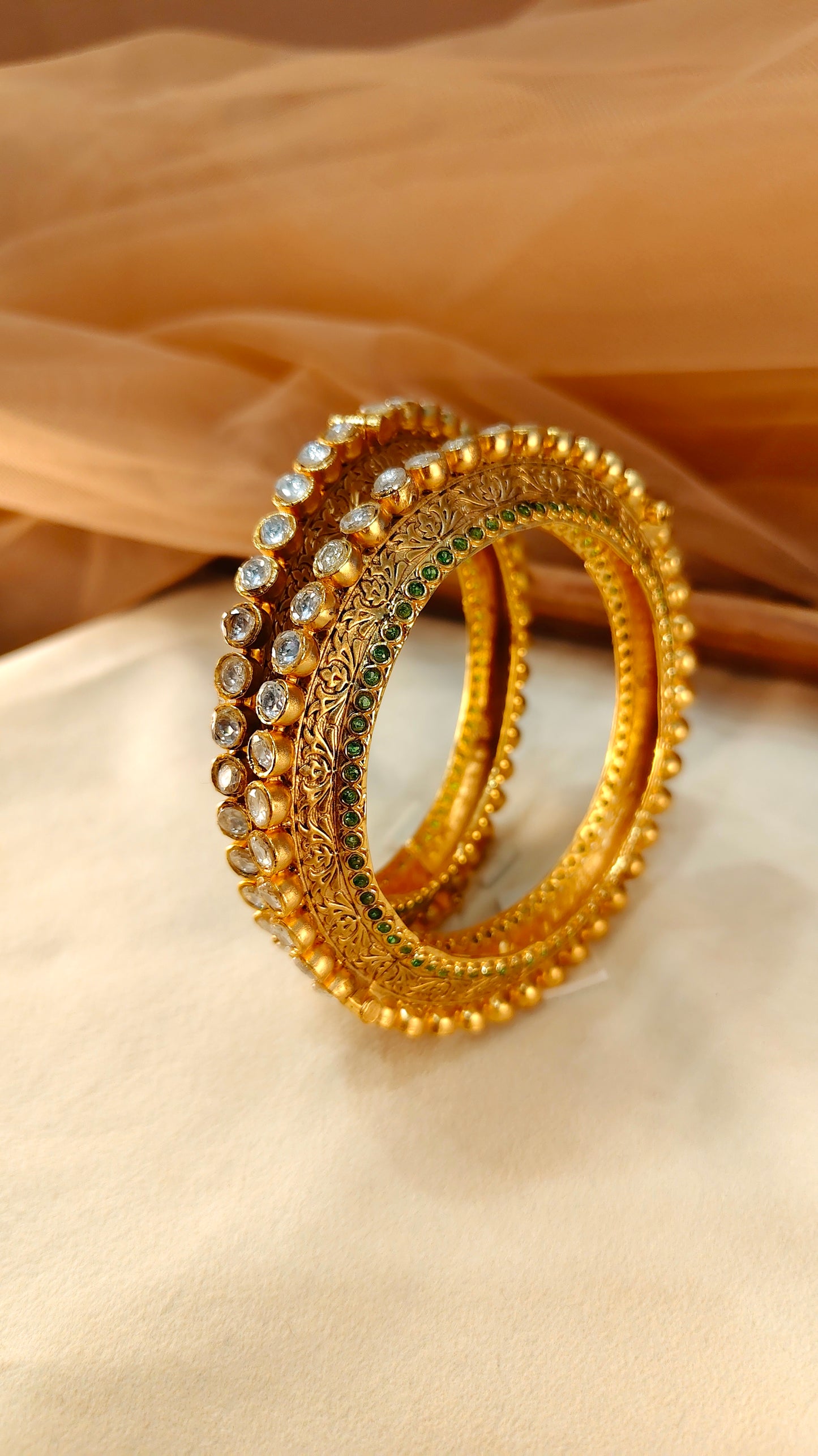 Handcrafted Kundan Studded Bangle(Set of 2)-G756600